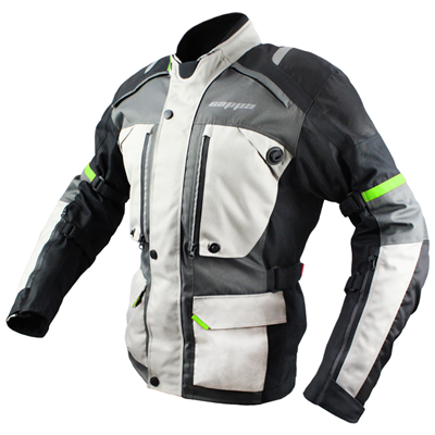 Cappa Racing Bunda moto pánská FIORANO textilní šedá / bílá 2XL