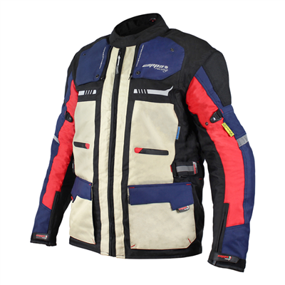 Cappa Racing Bunda moto pánská MORENO textilní modrá/červená/béžová M