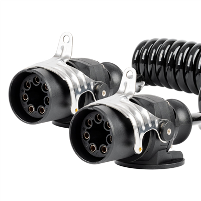 Spirálový kabel TIR 2x 7 PIN typ EBS 5m 24V AMIO-04383