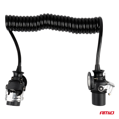 Spirálový kabel TIR 2x 7 PIN typ EBS 5m 24V AMIO-04383