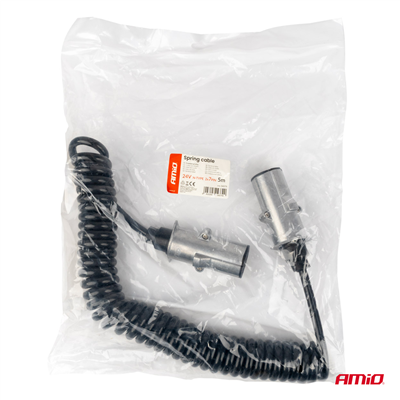 Spirálový kabel TIR 2x 7 PIN typ N 5m 24V AMIO-04379
