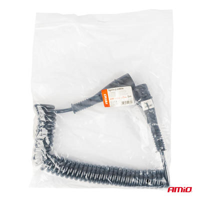 Spirálový kabel TIR 2x 7 PIN typ N 5m 24V AMIO-04380