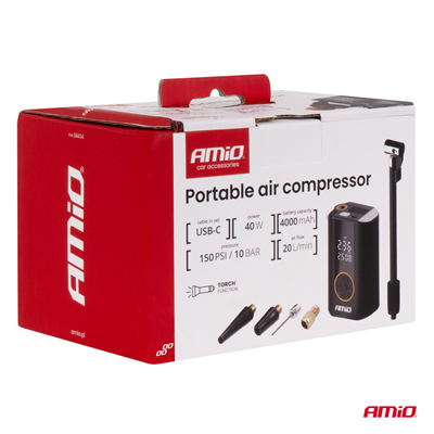 Bezdrátový vzduchový kompresor LED 40W USB-C ACOMP-25 AMiO-04414