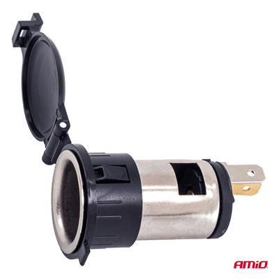 Přídavná elektrická zásuvka s klapkou 250 W 12 V 24 V AMiO-04434