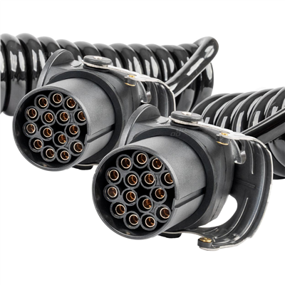 Spirálový kabel TIR 2x 15 PIN 5m 24V AMIO-04382