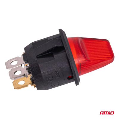 Přepínač s červeným podsvícením 20A 12V AMiO-04438