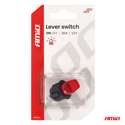 Přepínač s červeným podsvícením 20A 12V AMiO-04438