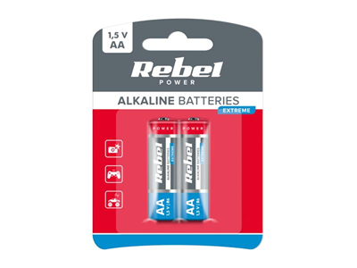 Baterie AA (R6) alkalická REBEL EXTREME Alkaline Power 2ks / blistr BAT0091B
