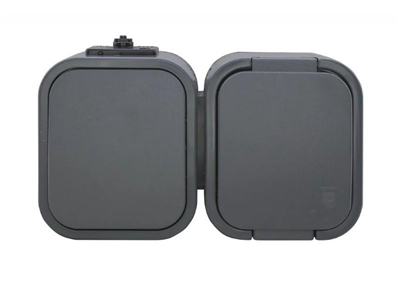 Zásuvka jednonásobná + spínač ABEX GWN-B2 šedá