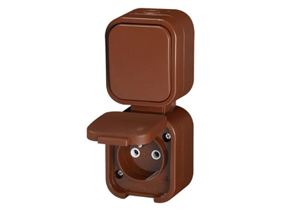 Zásuvka jednonásobná ABEX GWN-B2/P hnědá