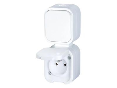 Zásuvka jednonásobná + spínač ABEX GWN-B2/P bílá