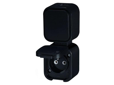 Zásuvka jednonásobná + spínač ABEX GWN-B2/P černá