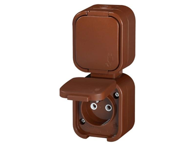 Zásuvka jednonásobná ABEX NT-6B2/P hnědá