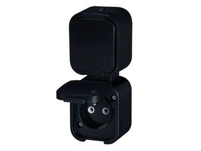 Zásuvka jednonásobná ABEX NT-6B2/P černá