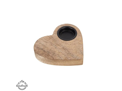 Svícen z mangového dřeva ORION Srdce