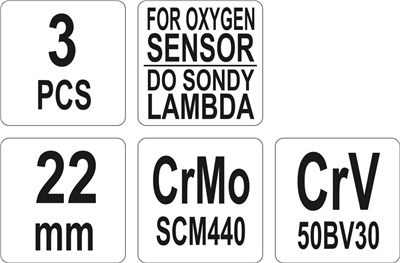 Sada klíčů nástrčných na lambda sondy 3 ks
