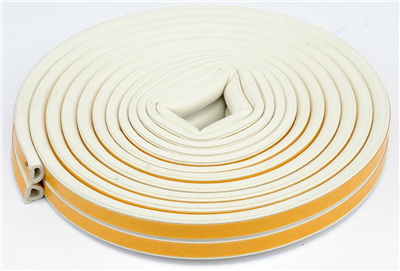 Těsnění do oken a dveří samolepící 9x7,4mm TYP D bílé 6M