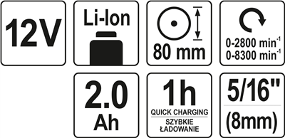 Leštička 12V AKU dvourychlostní