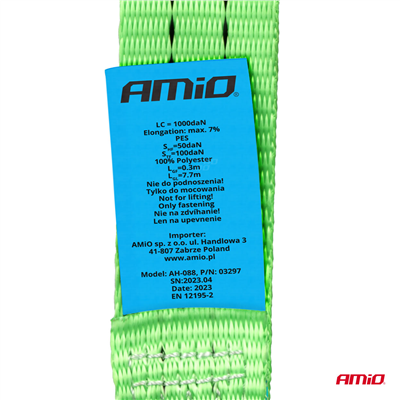 Upínací popruh s ráčnou 2000kg 38mm 8m