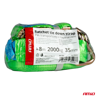 Upínací popruh s ráčnou 2000kg 38mm 8m