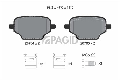 PAGID T3166N Číslo výrobce: 20764.