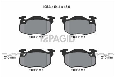 PAGID T6088N Číslo výrobce: 20905.