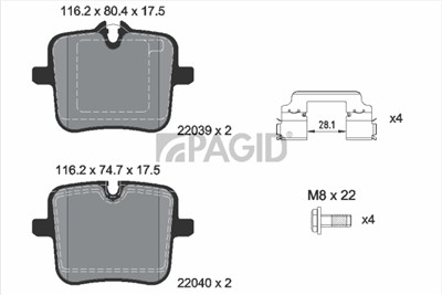 PAGID T2735N Číslo výrobce: 22039.