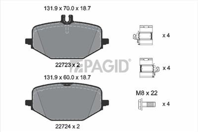 PAGID T2874N Číslo výrobce: 22723.