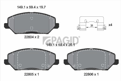 PAGID T3158N Číslo výrobce: 22804.