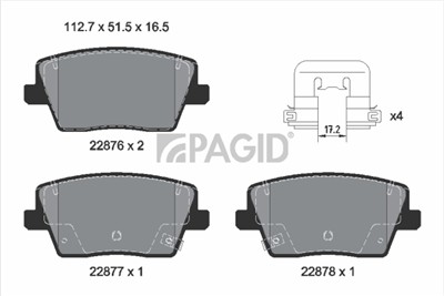 PAGID T2770N Číslo výrobce: 22876.