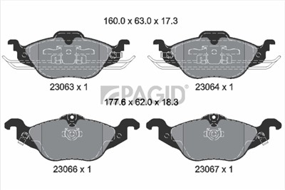 PAGID T1164N Číslo výrobce: 23063.