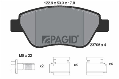 PAGID T1501N Číslo výrobce: 23705. EAN: 4007590366451.