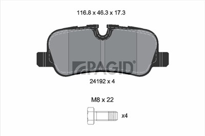 PAGID T2125N Číslo výrobce: 24192.