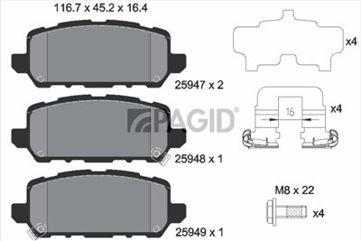 PAGID T2545N Číslo výrobce: 25947.