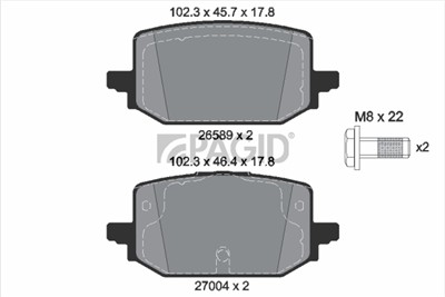 PAGID T4608N Číslo výrobce: 26589.
