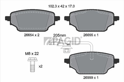 PAGID T4599N Číslo výrobce: 26654.