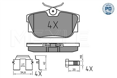 MEYLE 025 232 2417/PD Číslo výrobce: MBP0292PD. EAN: 4040074239674.