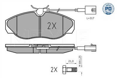 MEYLE 025 236 0219/PD Číslo výrobce: MBP1666PD. EAN: 4040074181768.