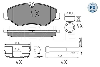 MEYLE 025 292 2920/PD Číslo výrobce: MBP0728PD. EAN: 4040074145487.