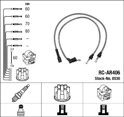 NGK 0530 Číslo výrobce: RC-AR406. EAN: 87295005309.