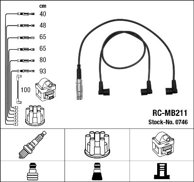 NGK 0746 Číslo výrobce: RC-MB211. EAN: 87295007464.