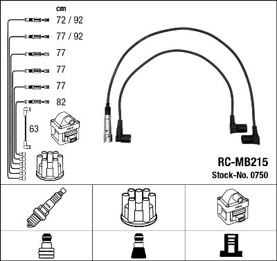 NGK 0750 Číslo výrobce: RC-MB215. EAN: 87295007501.