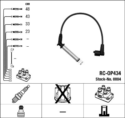 NGK 0804 Číslo výrobce: RC-OP434. EAN: 87295008041.