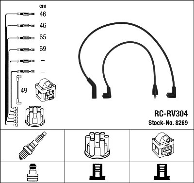 NGK 8269 Číslo výrobce: RC-RV304. EAN: 87295082690.