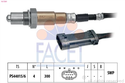 FACET 10.7281 Číslo výrobce: KW 497 281. EAN: 8012510086407.
