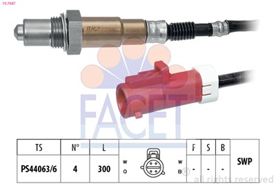 FACET 10.7687 Číslo výrobce: KW 497 687. EAN: 8012510094396.