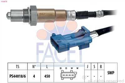 FACET 10.8078 Číslo výrobce: KW 498 078. EAN: 8012510019955.