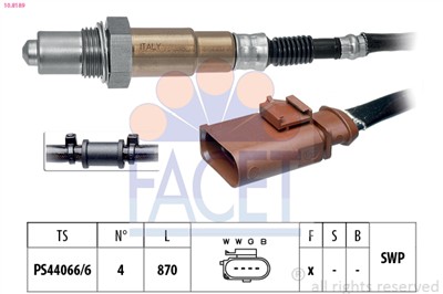 FACET 10.8189 Číslo výrobce: KW 498 189. EAN: 8012510033937.