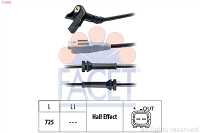 FACET 21.0092 Číslo výrobce: KW 460 092. EAN: 8012510054628.