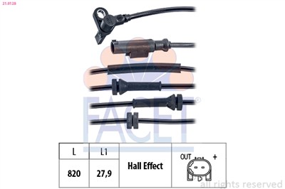 FACET 21.0128 Číslo výrobce: KW 460 128. EAN: 8012510049457.